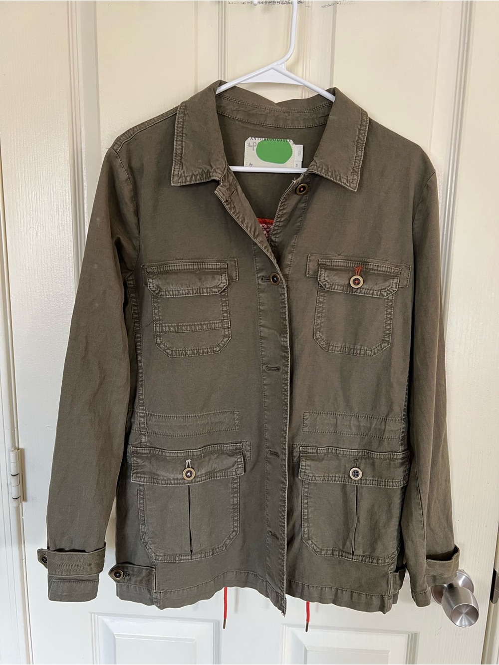 Anthropologie XS Utility Jacket Lambswool Knit Back Military Field